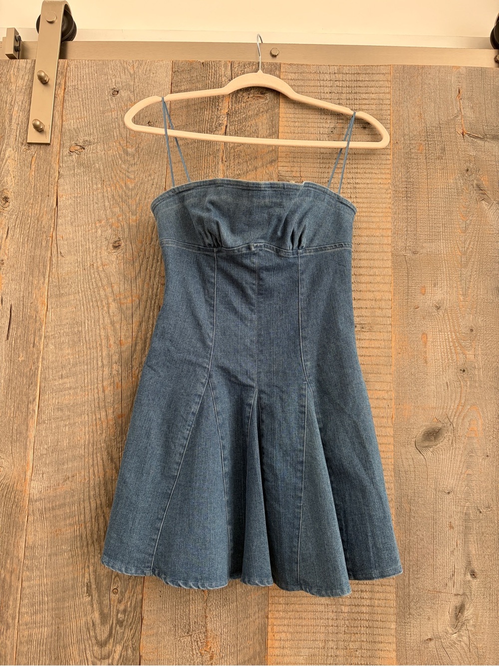 NWT Denim strapless mini dress